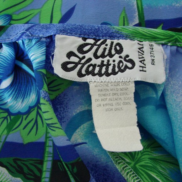 Vintage 70s 80s Hawaiian Maxi Dress Muumuu Floral Tropical Hilo Hattie One Size - Picture 3 of 13